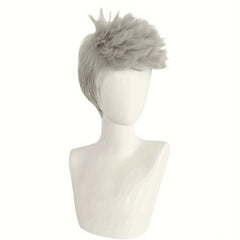 Short Gray Fauxhawk Wig for Cosplay & Halloween + Wig Cap
