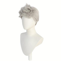 Short Gray Fauxhawk Wig for Cosplay & Halloween + Wig Cap
