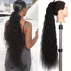 Long Afro Curly Ponytail Extension Clip In Heat Resistant Hairpiece