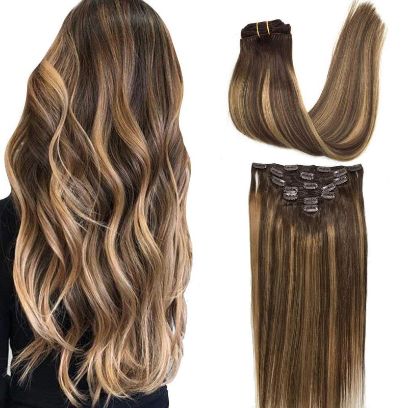 Natural Curly Clip in Hair Extensions Soft Real Human Hair 1PC
