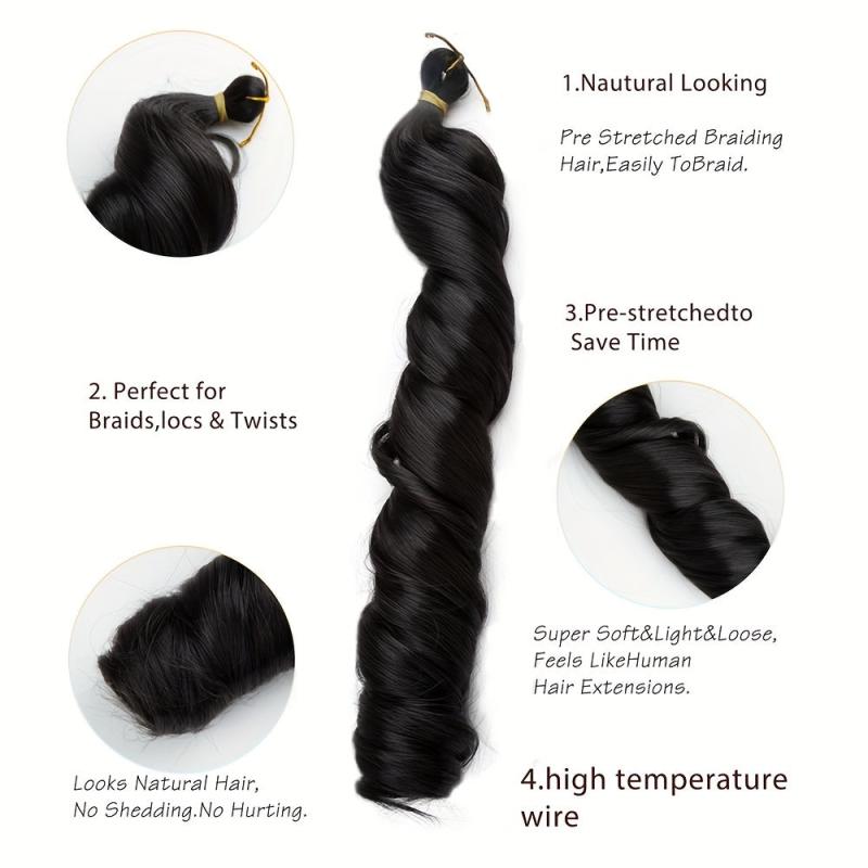 3pcs Crochet Hair Extensions Brown Chocolate Wine Red Multicolor