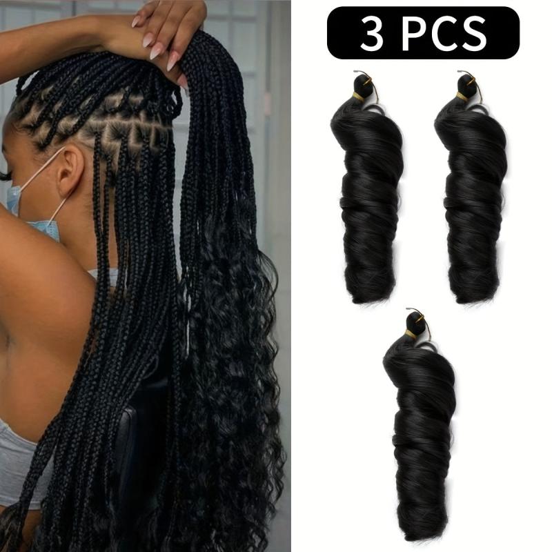 3pcs Crochet Hair Extensions Brown Chocolate Wine Red Multicolor