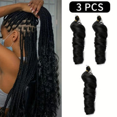 3pcs Crochet Hair Extensions Brown Chocolate Wine Red Multicolor