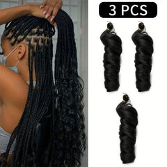 3pcs Crochet Hair Extensions Brown Chocolate Wine Red Multicolor