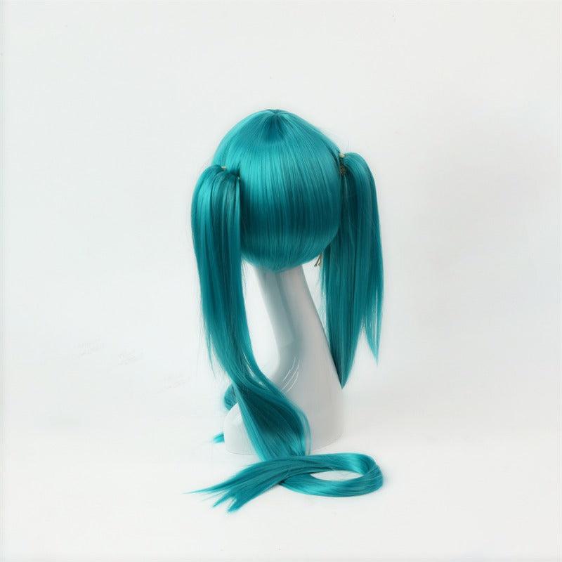 Green Cosplay Wig with 2 Ponytails - Beginner Friendly Synthetic Hair Wig