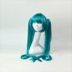 Green Cosplay Wig with 2 Ponytails - Beginner Friendly Synthetic Hair Wig