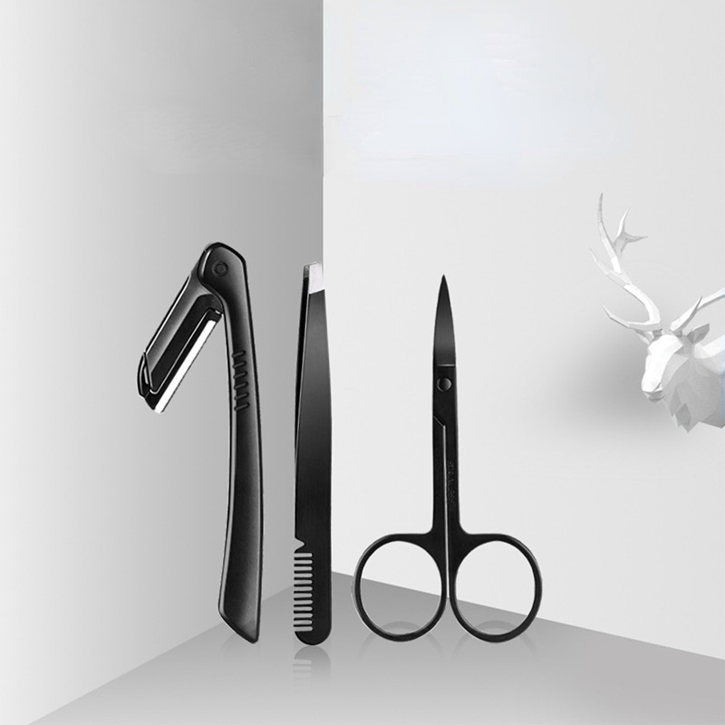 Eyebrow Shaping Tools Set Stainless Steel Brow Grooming Kit for Women and Men
