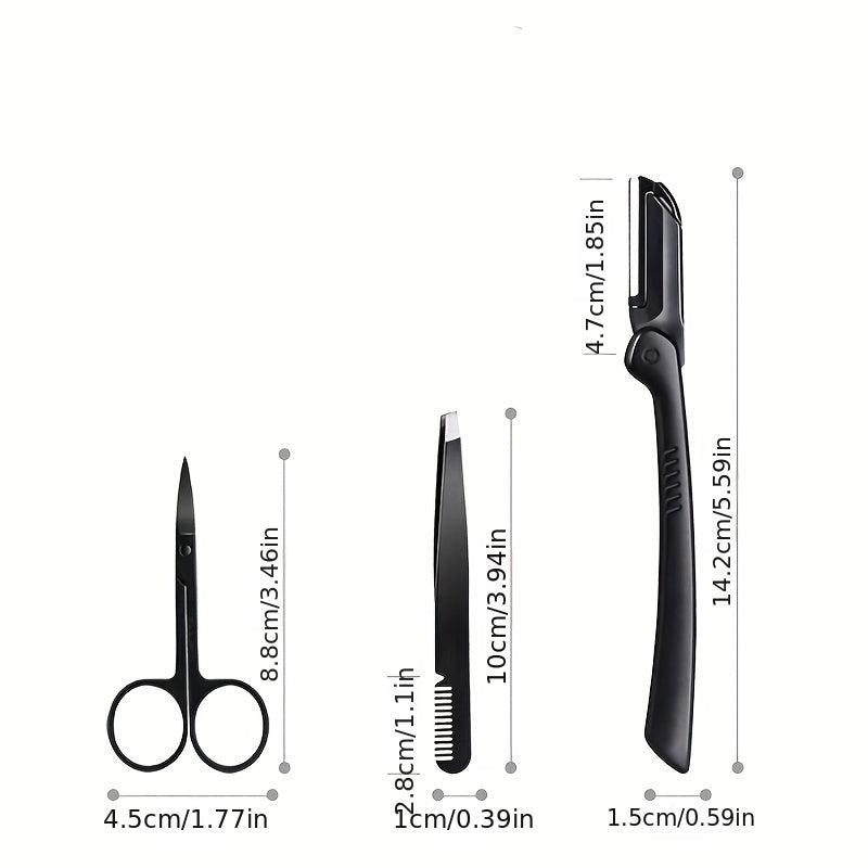 Eyebrow Shaping Tools Set Stainless Steel Brow Grooming Kit for Women and Men