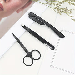 Eyebrow Shaping Tools Set Stainless Steel Brow Grooming Kit for Women and Men