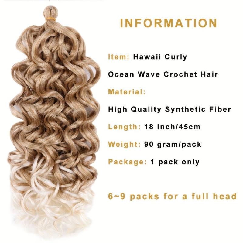 Ombre Long Curly Hair Synthetic Crochet Hair Extensions Natural Looking