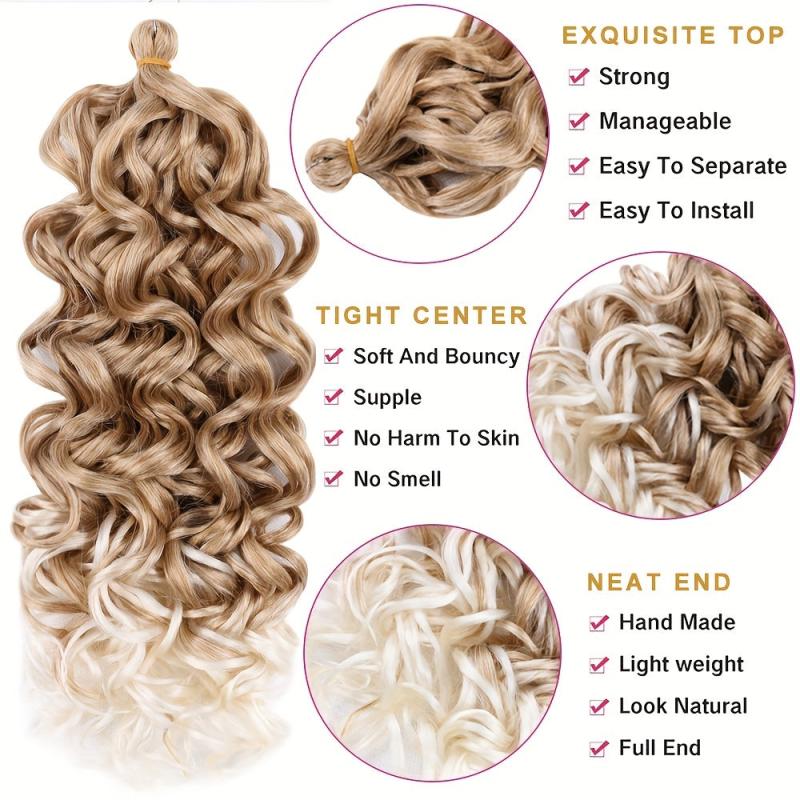 Ombre Long Curly Hair Synthetic Crochet Hair Extensions Natural Looking