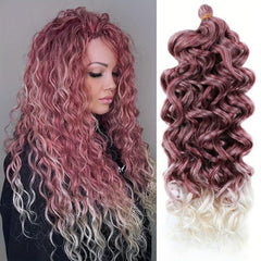 Ombre Long Curly Hair Synthetic Crochet Hair Extensions Natural Looking