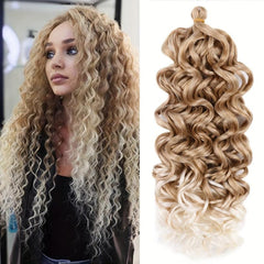 Ombre Long Curly Hair Synthetic Crochet Hair Extensions Natural Looking