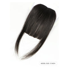 Human Hair Clip In Bangs with Hair Pieces on Forehead Straight Extensions
