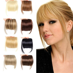 Human Hair Clip In Bangs with Hair Pieces on Forehead Straight Extensions