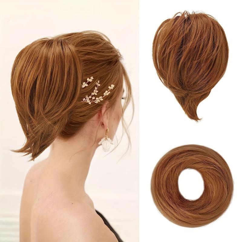 Messy Bun Hair Piece Hair Toppers For Women Straight Bun Hair Pieces