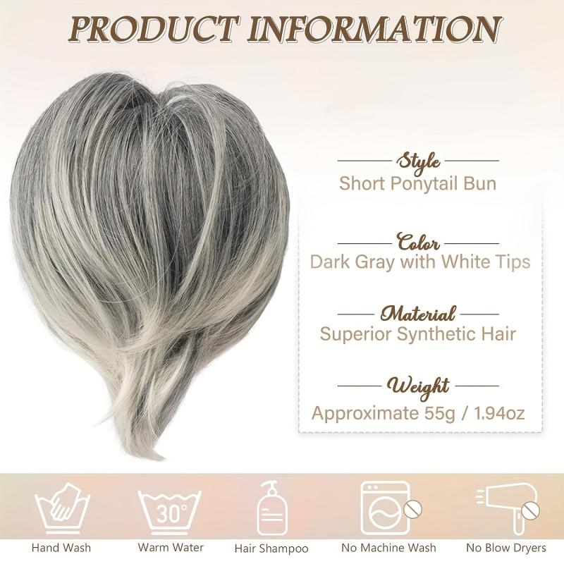 Messy Bun Hair Piece Hair Toppers For Women Straight Bun Hair Pieces