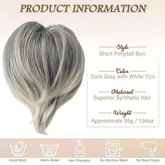 Messy Bun Hair Piece Hair Toppers For Women Straight Bun Hair Pieces