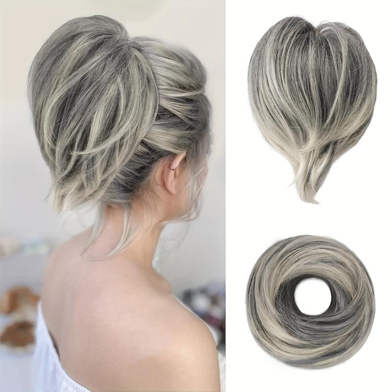 Messy Bun Hair Piece Hair Toppers For Women Straight Bun Hair Pieces