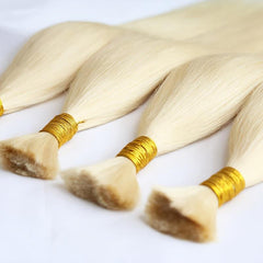 613 Blonde Straight Human Hair Bulk For Braiding 16-24inch