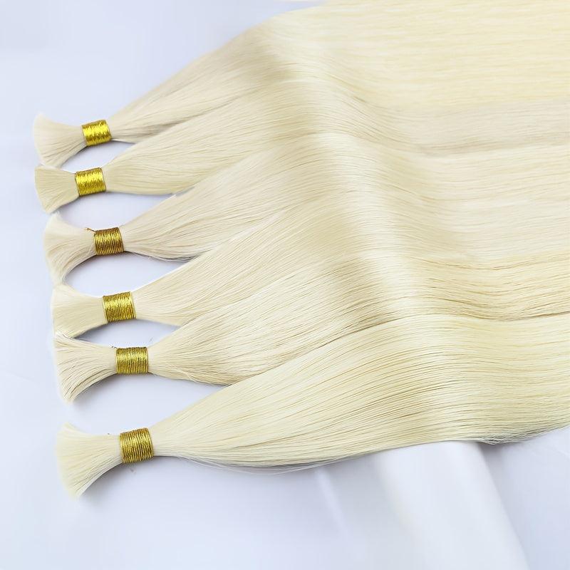 613 Blonde Straight Human Hair Bulk For Braiding 16-24inch