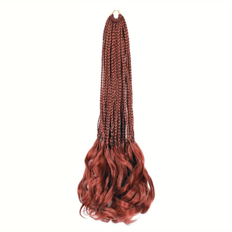 Curly Wavy End Crochet Braid Hair Extensions Box Braided Tape Synthetic Hair Wig