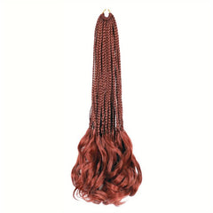 Curly Wavy End Crochet Braid Hair Extensions Box Braided Tape Synthetic Hair Wig