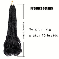 Curly Wavy End Crochet Braid Hair Extensions Box Braided Tape Synthetic Hair Wig