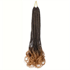 Curly Wavy End Crochet Braid Hair Extensions Box Braided Tape Synthetic Hair Wig
