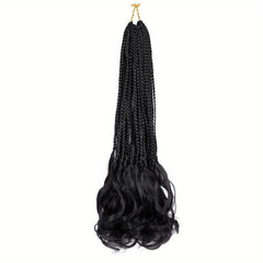 Curly Wavy End Crochet Braid Hair Extensions Box Braided Tape Synthetic Hair Wig