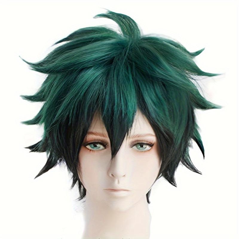 Short Red Cosplay Wig Half Wig For Men Halloween Party