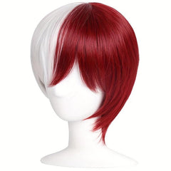 Short Red Cosplay Wig Half Wig For Men Halloween Party