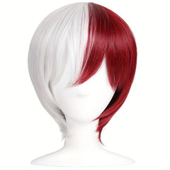 Short Red Cosplay Wig Half Wig For Men Halloween Party