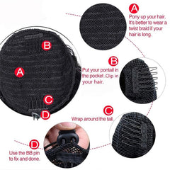 Kinky Curly Human Hair Ponytail Extensions Clip In Drawstring