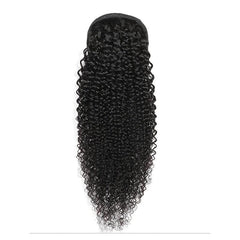 Kinky Curly Human Hair Ponytail Extensions Clip In Drawstring