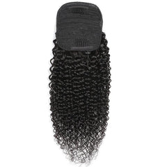 Kinky Curly Human Hair Ponytail Extensions Clip In Drawstring