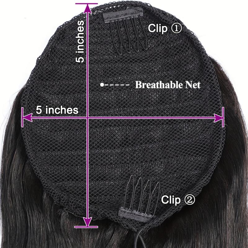 100g Human Hair Ponytail Extensions 16-26 Clip In 1 Piece
