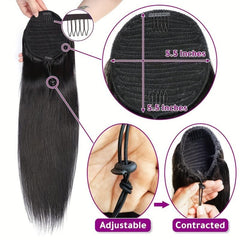 100g Human Hair Ponytail Extensions 16-26 Clip In 1 Piece