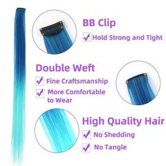 Ombre Straight Hair Extensions for Y2K Party