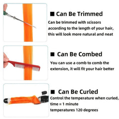 Ombre Straight Hair Extensions for Y2K Party
