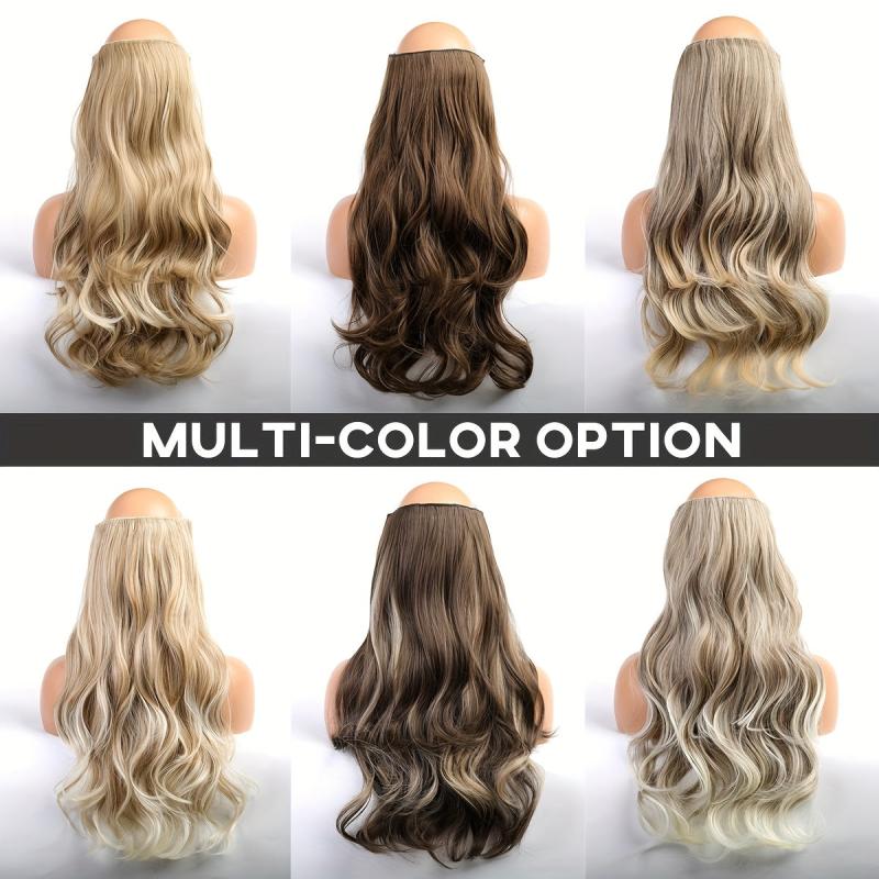 Long Wavy Hair Pieces Synthetic Fishing Line Extensions