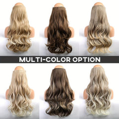 Long Wavy Hair Pieces Synthetic Fishing Line Extensions