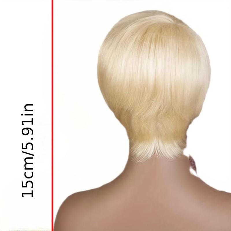 Short Pixie Cut Wig Bob Cut With Bangs Synthetic Heat Resistant