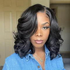 Short Bob Curly Wig No Lace Big Curly Lady Wigs