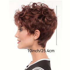 Short Curly Hair Wig With Bangs Heat Resistant Synthetic Fiber