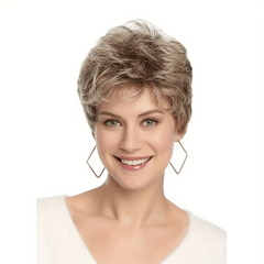Short Curly Hair Wig With Bangs Heat Resistant Synthetic Fiber