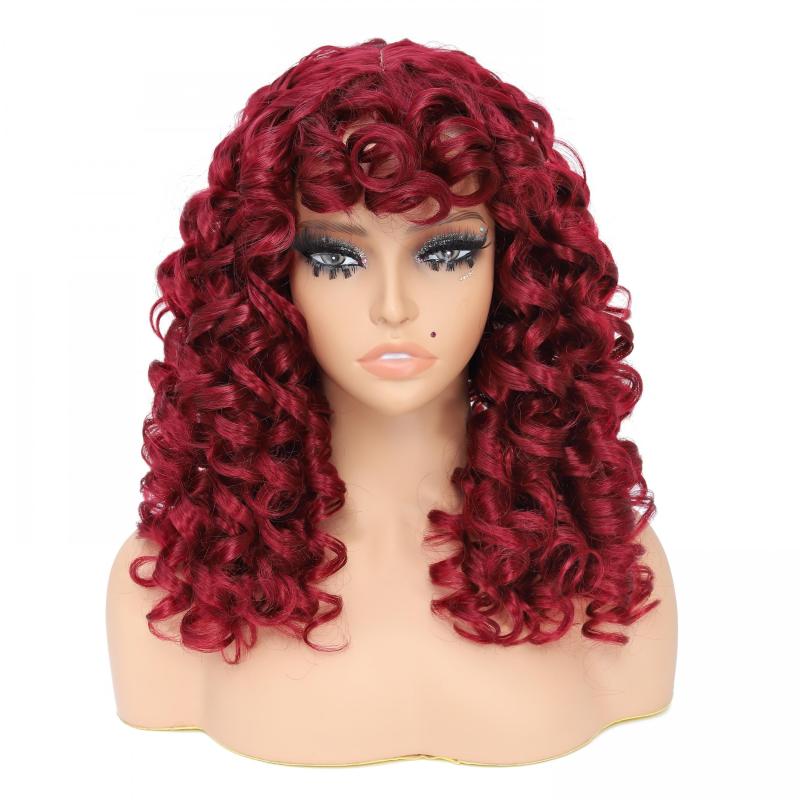 Long Curly Wavy Hair Wigs For Women 50 cm Synthetic Hair Replacement Wigs