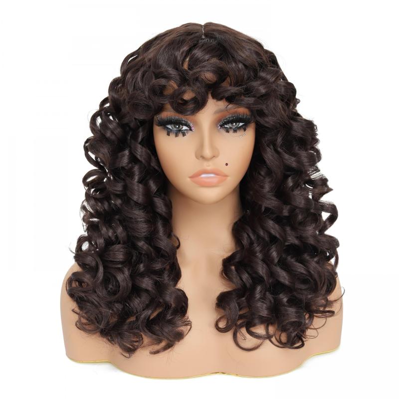 Long Curly Wavy Hair Wigs For Women 50 cm Synthetic Hair Replacement Wigs