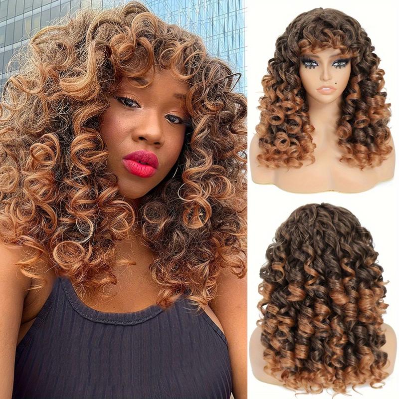 Long Curly Wavy Hair Wigs For Women 50 cm Synthetic Hair Replacement Wigs