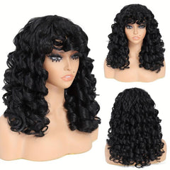 Long Curly Wavy Hair Wigs For Women 50 cm Synthetic Hair Replacement Wigs